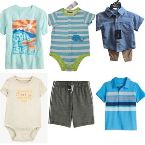 Bundle Lot Baby Boys Short Sleeve Shirts Size 12 Months